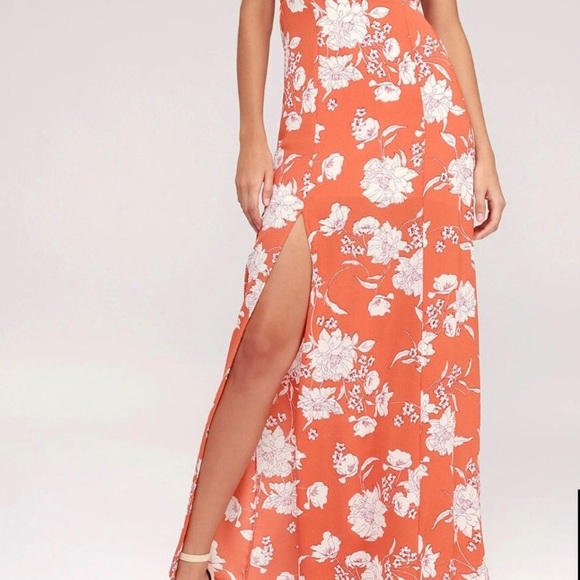 Lulu’s Coral Maxi Dress - Picture 2 of 4